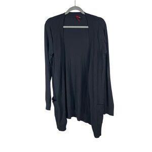 H&M Divided Black Open Front Longline Cardigan 100% Cotton Women’s Size 12